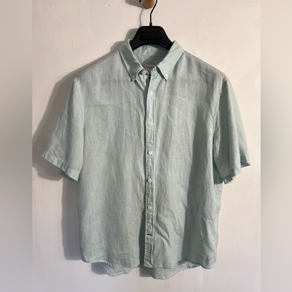 Club Monaco 100% linen short sleeve button down